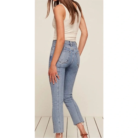REFORMATION Seamed Jean Celtic Wash Cotton
Cigarette Straight Jeans Size 26 - Picture 2 of 11